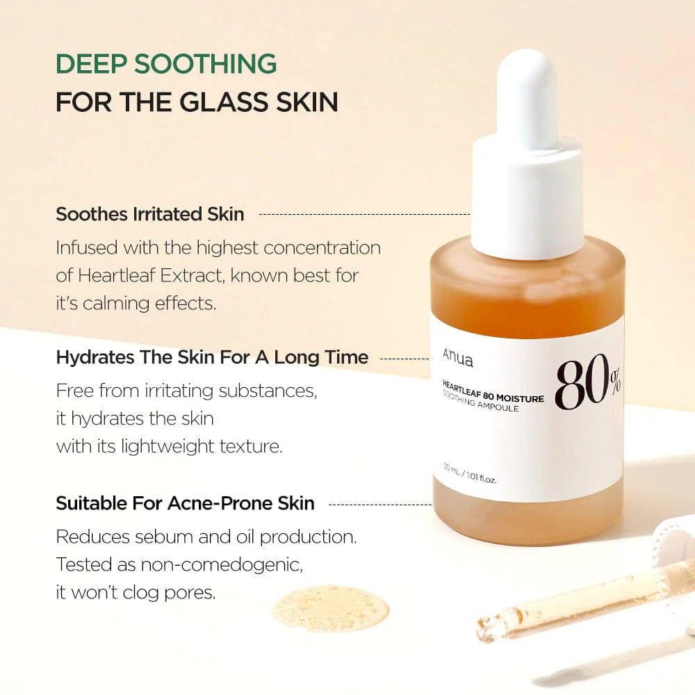 ANUA Ser Soothing Ampoule 80% Heartleaf Koan Beauty