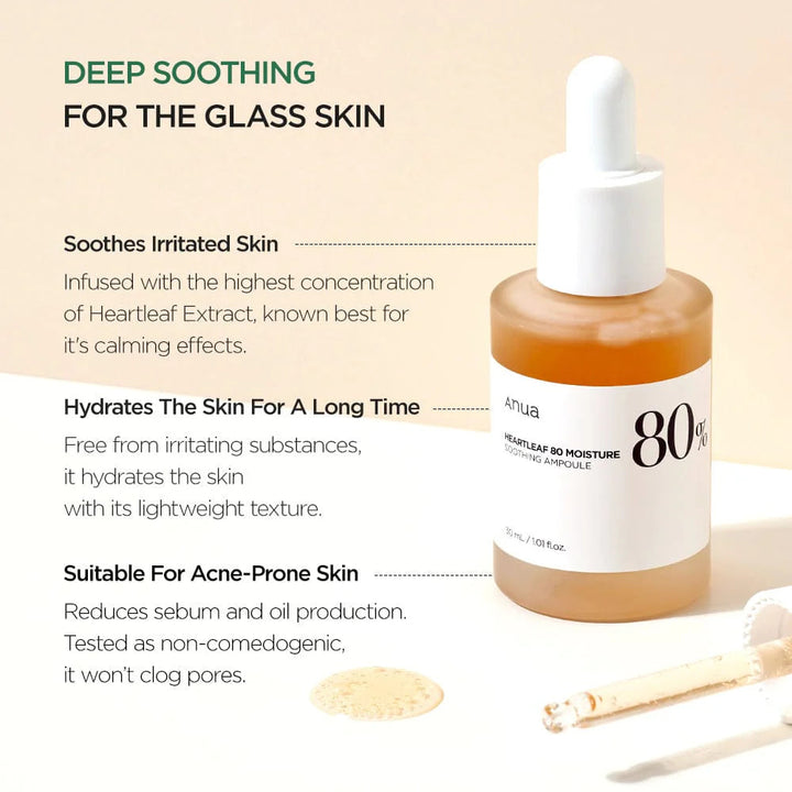 ANUA Ser Soothing Ampoule 80% Heartleaf Koan Beauty