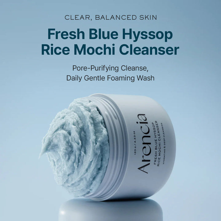 Arencia Fresh Blue Hyssop Rice Mochi Cleanser Koan Beauty