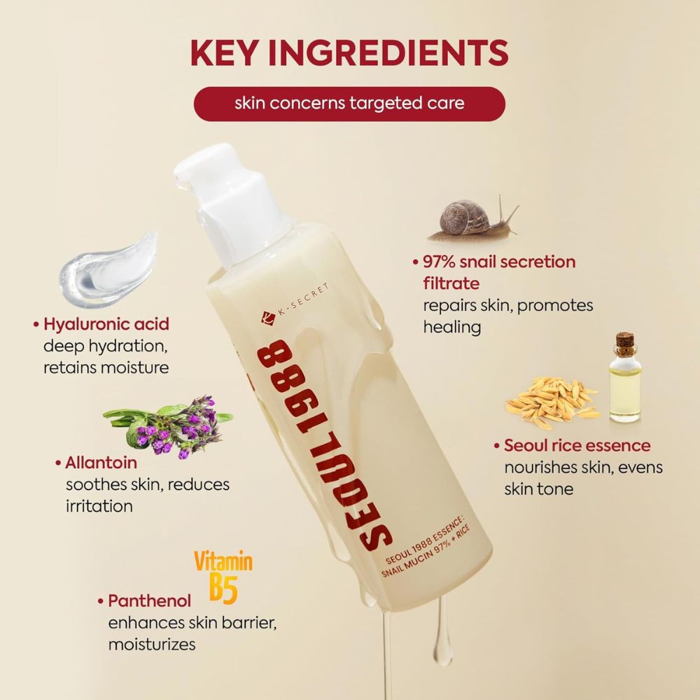 KSecret Seoul 1988 Essence: Snail Mucin 97% + Rice Koan Beauty