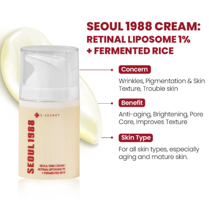 KSecret Seoul 1988 Cream: Retinal Liposome 1% + Fermented Rice Koan Beauty