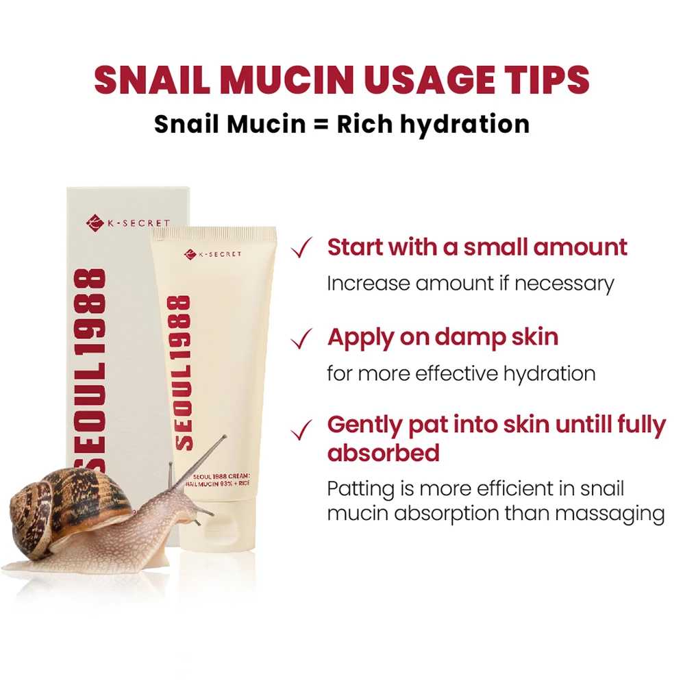KSecret Seoul 1988 Cream: Snail Mucin 93% + Rice Koan Beauty