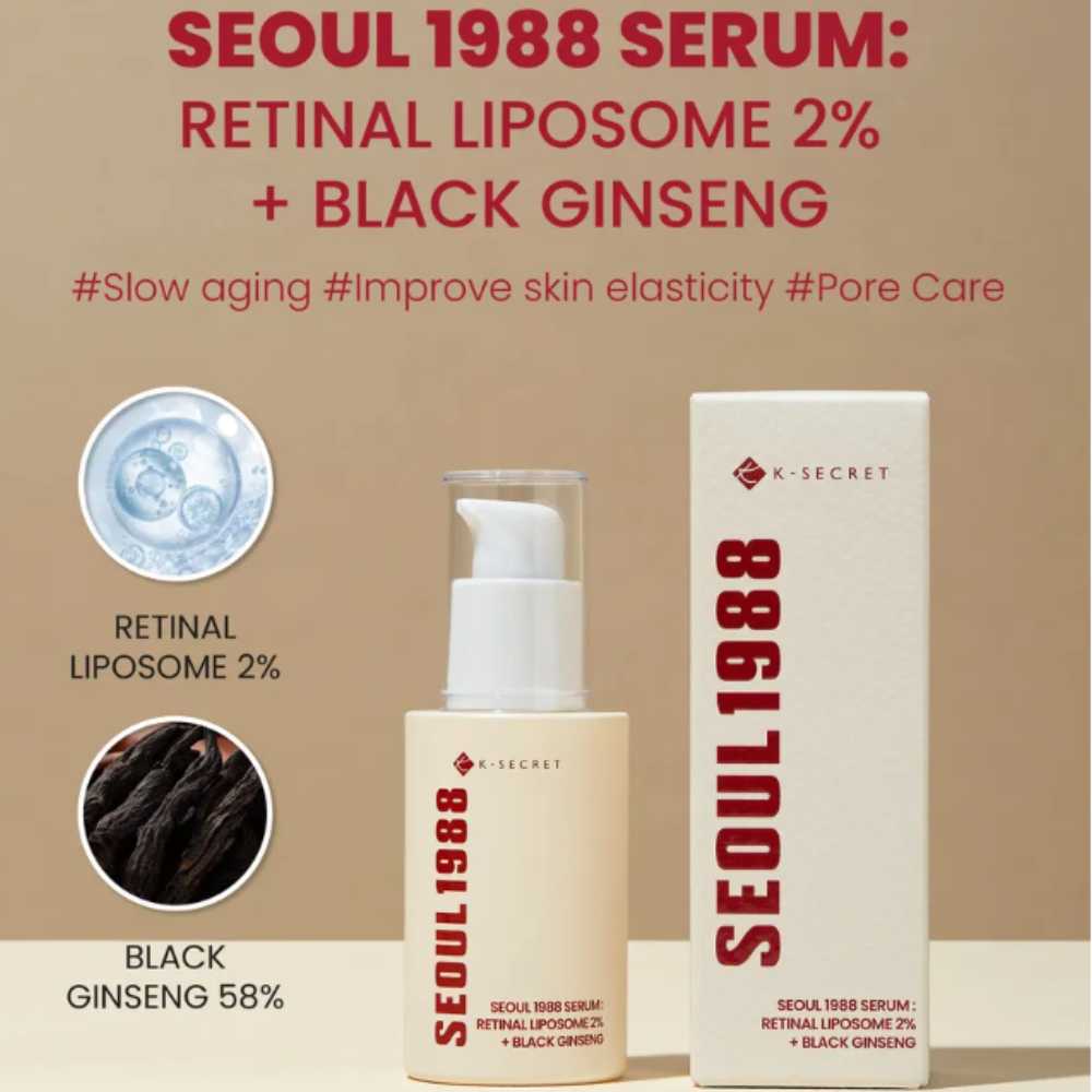 KSecret Seoul 1988 Serum: Retinal Liposome 2% + Black Ginseng Koan Beauty