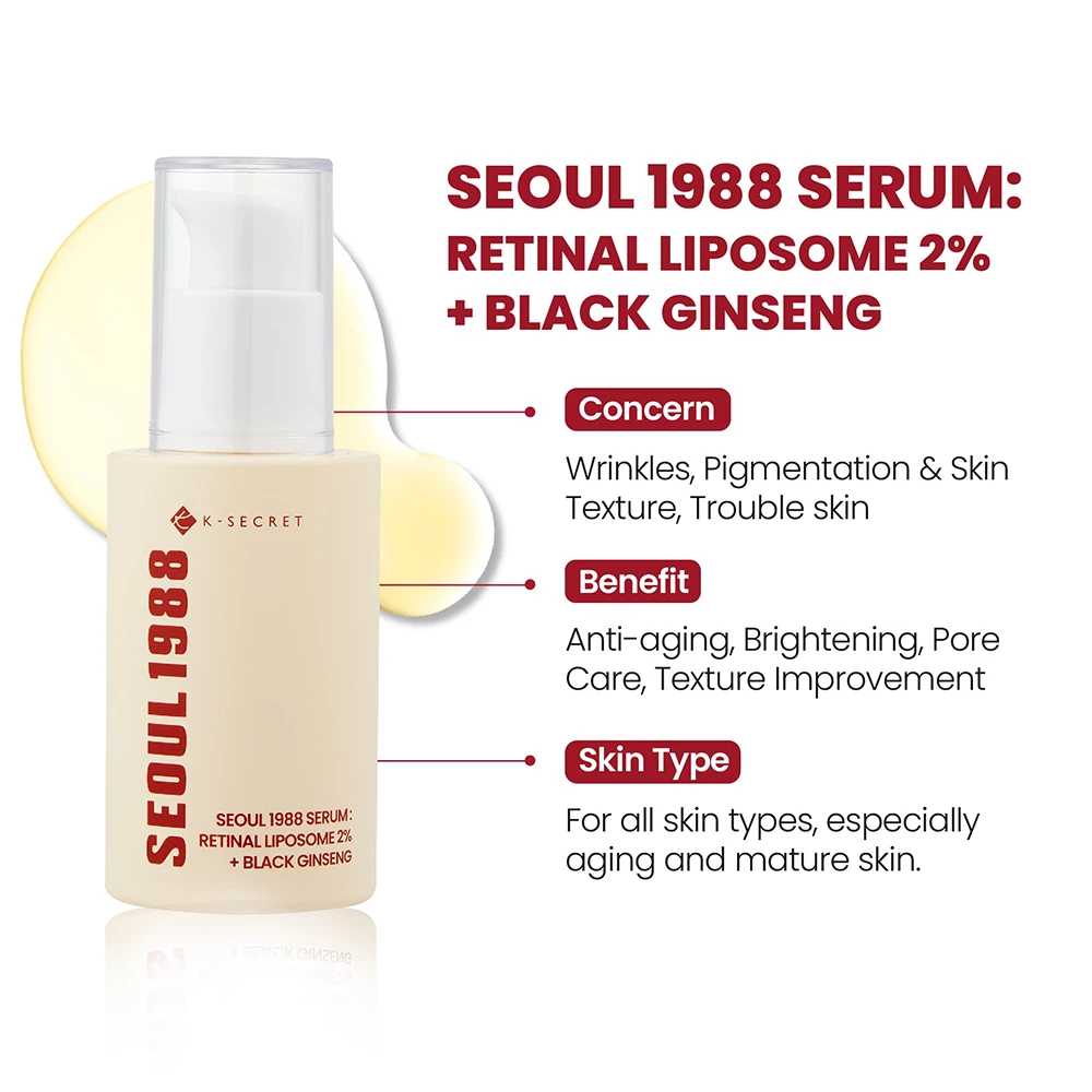 KSecret Seoul 1988 Serum: Retinal Liposome 2% + Black Ginseng Koan Beauty