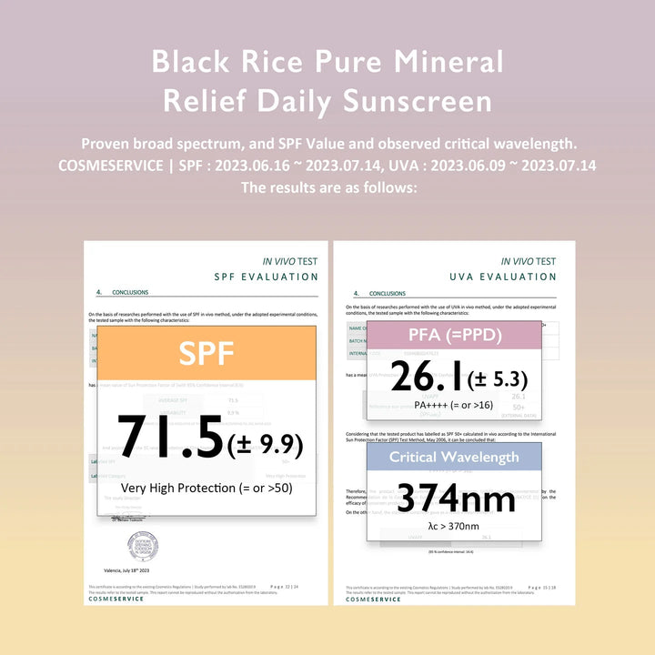 HARU HARU WONDER SPF50+ PA++++ Black Rice Pure Mineral Relief Daily Sunscreen Koan Beauty